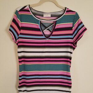 Bobbie Brooks Multi-colored Striped top sz L